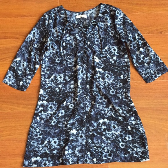 Abercrombie & Fitch Dresses & Skirts - A&F Blue Tie-Dye Lace-Up Neck Dress